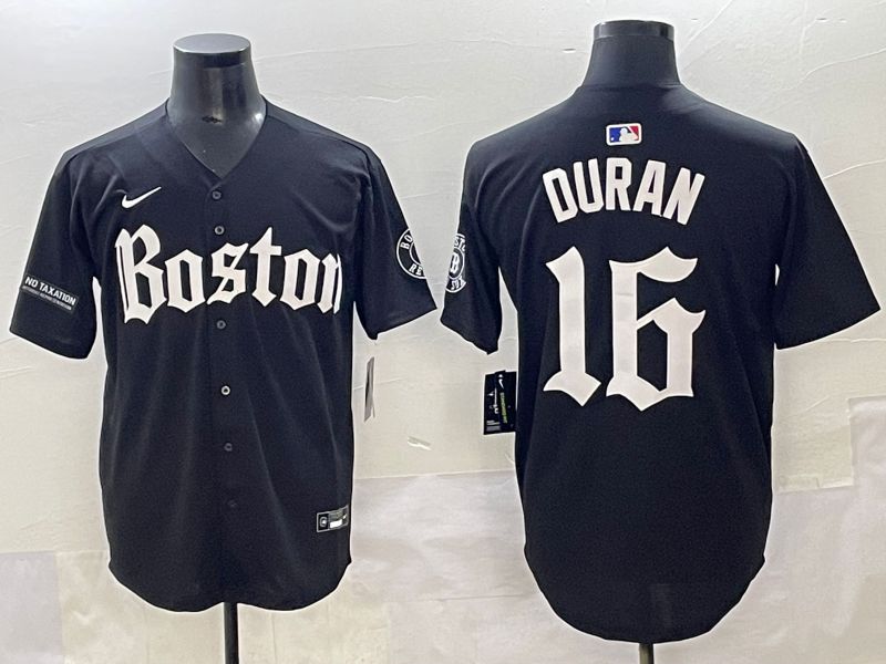 Men 2025 Boston Red Sox #16 Duran Black Five generations Joint Name Nike MLB Jersey style 15